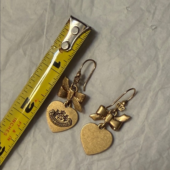 Juicy Couture Gold Bow Heart Earrings 530 - Picture 5 of 5